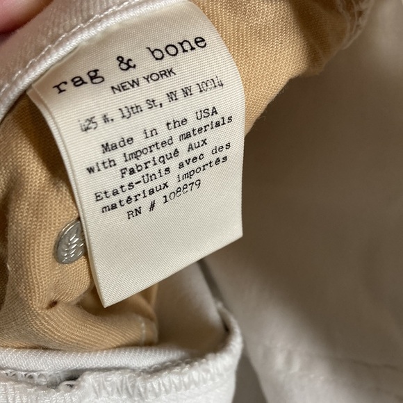 NWT Rag & Bone Crop Flare Jeans Sz 24 in White - Picture 9 of 13